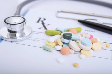 stetoskop reçete kağıt formu Resepsiyon ofis hastane ile