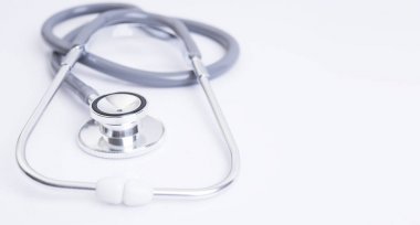 stetoskop beyaz Resepsiyon ofis hastane. Aygıt Doktor.