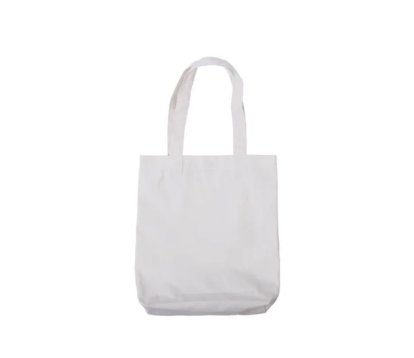 Tela de lona bolsa para maqueta plantilla en blanco aislado en blanco —  Fotos de Stock