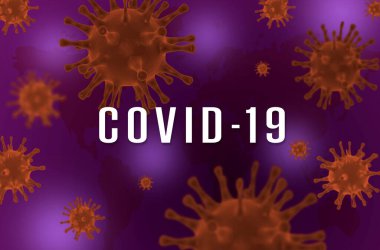 Coronavirus veya covid-19 gribi, 3 boyutlu tıbbi illüstrasyon.
