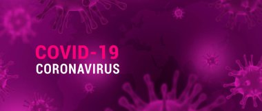Coronavirus veya covid-19 gribi, virüs 3D medikal illüstrasyon başlığı.