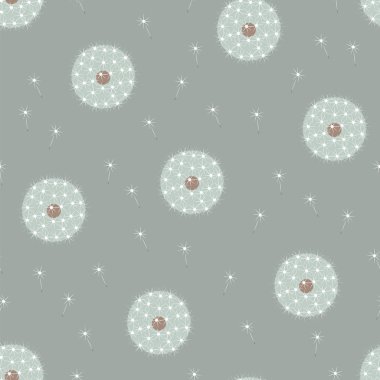 Güzel yumuşak beyaz dandelions seamless modeli