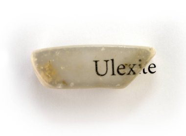 Unusual mineral ulexite or TV rock mineral on white  clipart