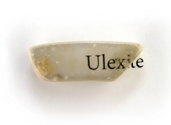 Ongewone Minerale Ulexiet Rock Mineraal Wit — Stockfoto