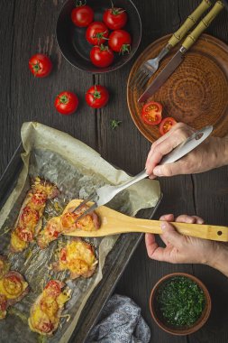 Fırında et, sığır eti, tavuk, mısır, kavrulmuş, ekmek, bal, christma