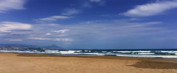 Blue sea, rybakou, white clouds, wallpaper, tropical, panorama, — Stock Photo, Image