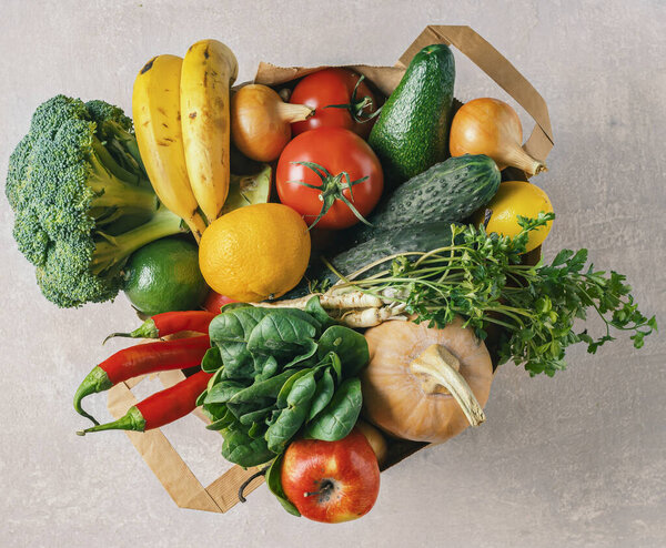 morrisons, flat lay, woman holding, plastic bags, healthy food, 