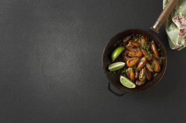 Taco, karides, taco, ballı sarımsaklı karides, karides kızartması, garli