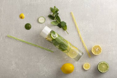 Yaz kokteyli, detoks, maden suyu, limon dilimi, nane yaprağı...