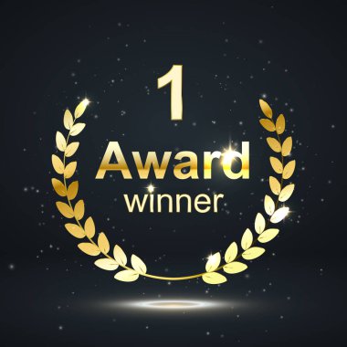 ödül element izolasyonu koyu arkaplanda. Kazanan adaylık. vektör illüstrasyonu.