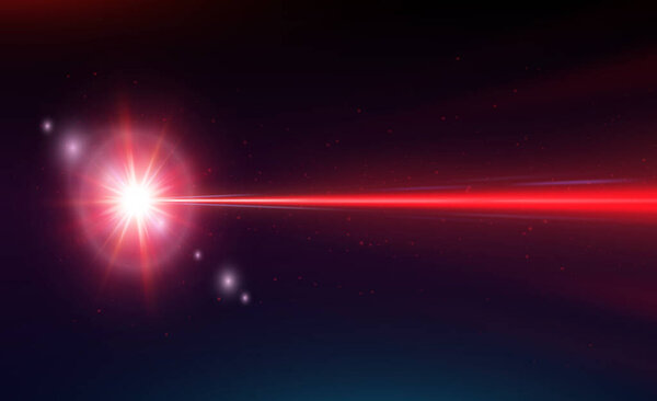red laser beam, vector illustration
