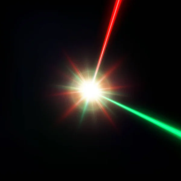 Raggio Laser Rosso Verde Illustrazione Vettoriale — Vettoriale Stock
