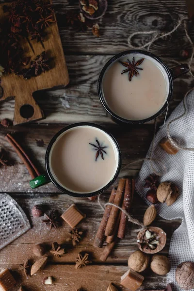 Tea masala served in mugs — Stock Photo, Image