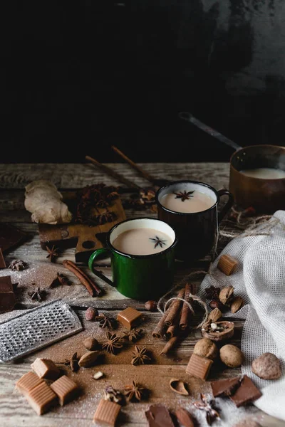 Tea masala served in mugs Stock Photo