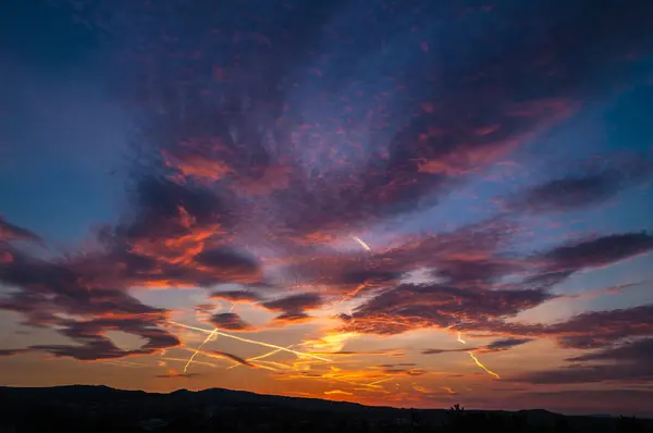 Panorama incrível do pôr do sol — Fotografia de Stock