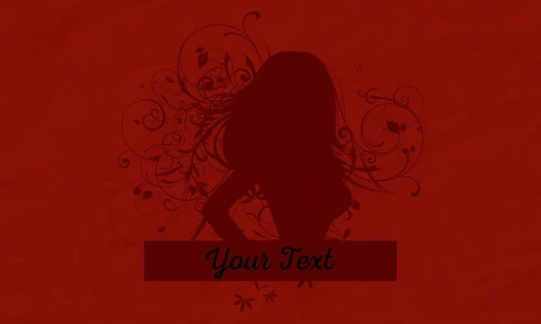 Mädchen Silhouette mit Texthalter — Stockvektor