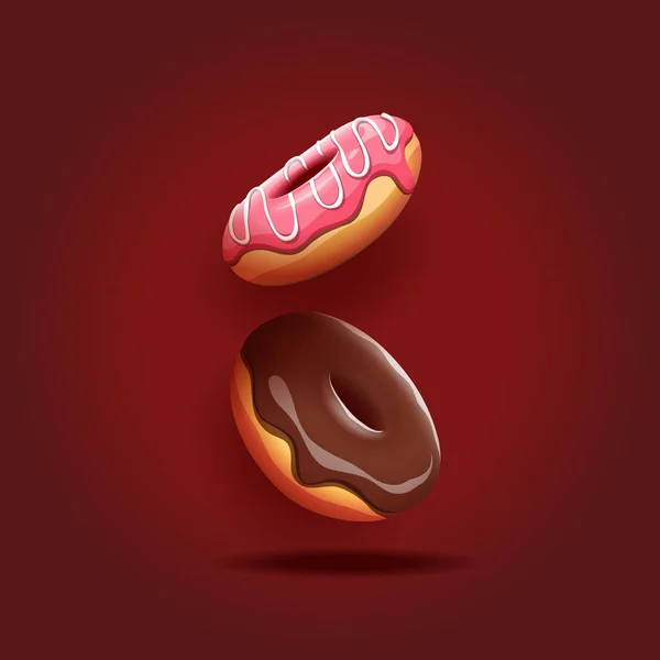 Ilustração vetorial de deliciosos donuts —  Vetores de Stock