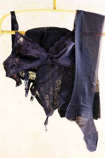 Черное белье для советской женщины — стоковое фото