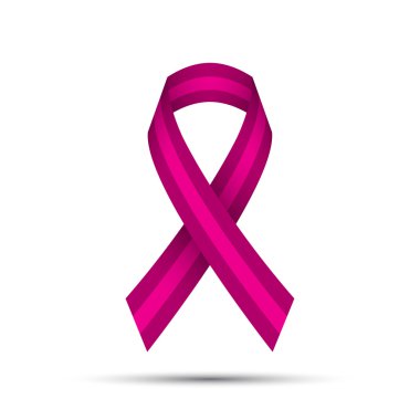 Beyaz arkaplanda izole edilmiş pembe kurdele