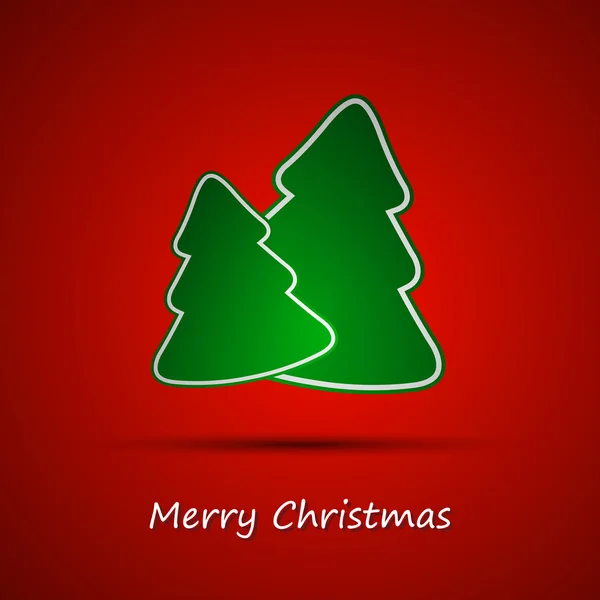 Simple vector christmas tree on red background — Διανυσματικό Αρχείο