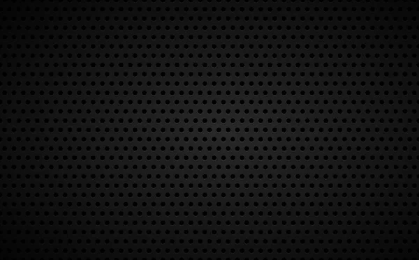 Fondo metálico negro perforado, fondo de pantalla abstracto — Vector de stock