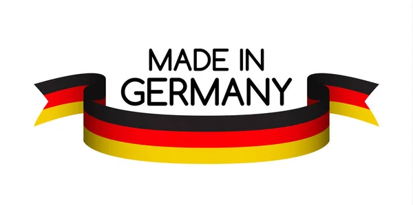 Made in Germany Symbol, farbiges Band mit der deutschen Trikolore — Stockvektor