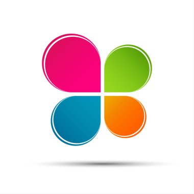 Anstract vektör renkli logo bir yonca yaprağı şeklinde