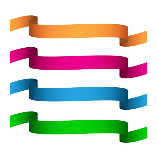 Conjunto de fitas vetoriais coloridas isoladas em fundo branco — Vetor de Stock