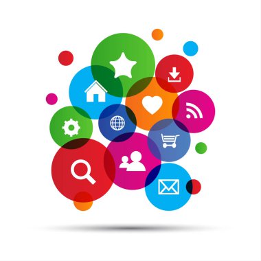 Web gezinti simgeleri renkli balonlar