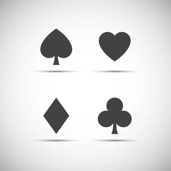 Playing card symbols isolated on white background — Stock Vector