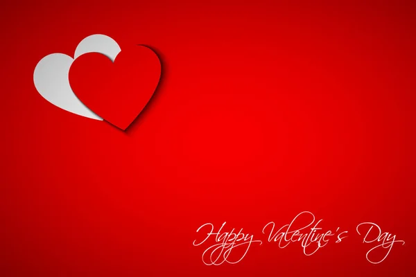 Tarjeta feliz día de San Valentín con corazón sobre fondo rojo — Archivo Imágenes Vectoriales