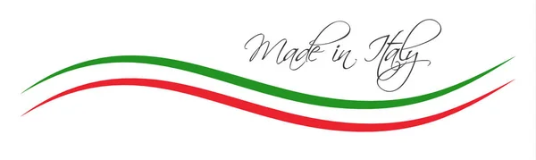Aus italienischem Symbol, farbiges Band mit der italienischen Trikolore — Stockvektor