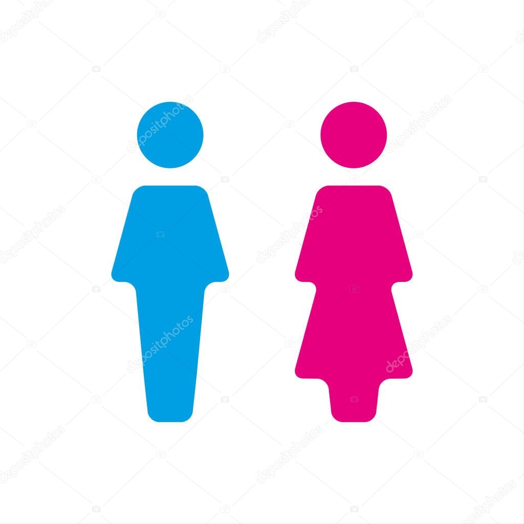 Icon: wc blue | Blue and pink WC icon, toilet icon, men and women sign ...