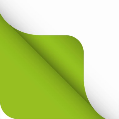 Gölge ile beyaz kağıt kıvrılmış köşe