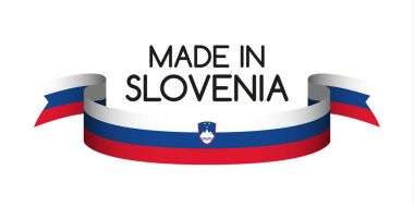 Renkli kurdele ile Sloven tricolor, Slovenya'da yapılmış