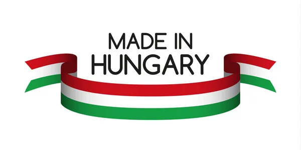 Színes szalag a magyar trikolor, Made in Hungary szimbólum — Stock Vector