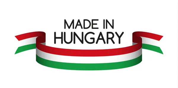 Renkli kurdele Macar tricolor ile yapılan Macaristan simge