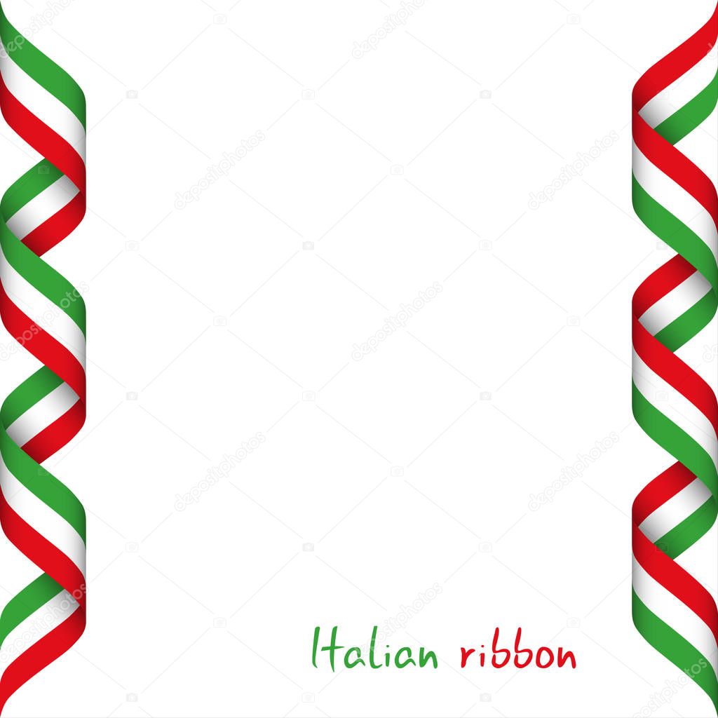Colored ribbon with the Italian tricolor