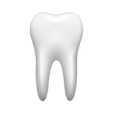 Beyaz diş beyaz arka plan üzerinde stomatology simgesi izole