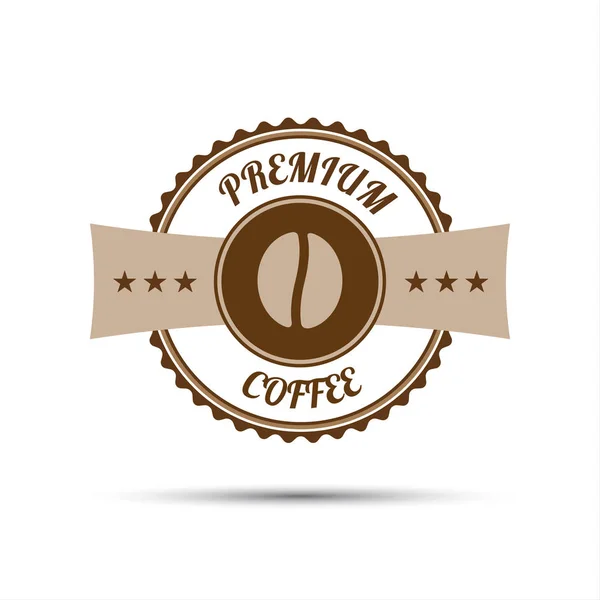 Pegatina de café Premium aislada sobre fondo blanco — Vector de stock