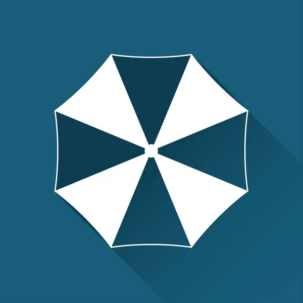 Icono de paraguas de playa, símbolo de viaje y vacaciones, estilo plano moderno — Vector de stock