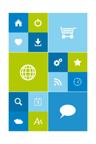 Interface de usuário colorido moderno em design plano, modelo de estilo metro — Vetor de Stock