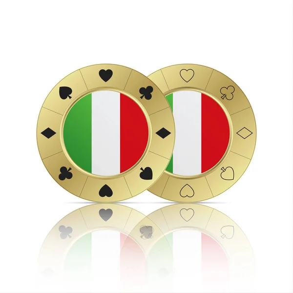 Set aus zwei Casino-Pokerchips isoliert auf weißem Hintergrund — Stockvektor