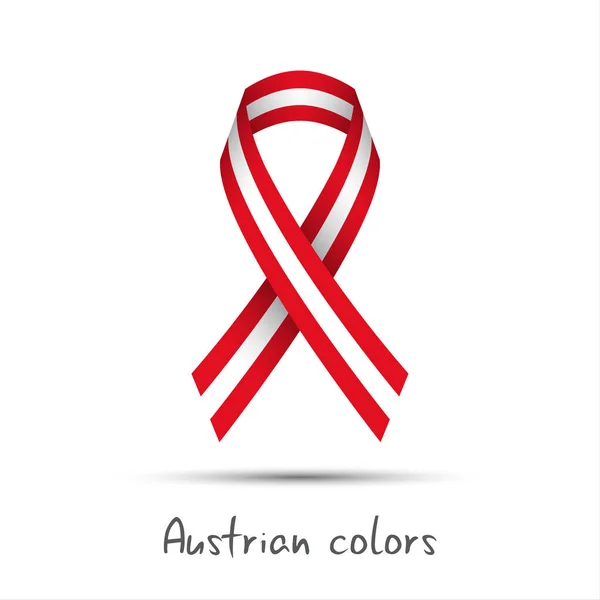 Cinta vectorial de color moderno con los colores austriacos aislados sobre fondo blanco — Vector de stock
