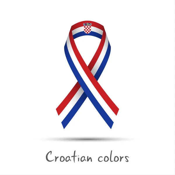 Fita vetorial colorida moderna com o tricolor croata isolado no fundo branco — Vetor de Stock