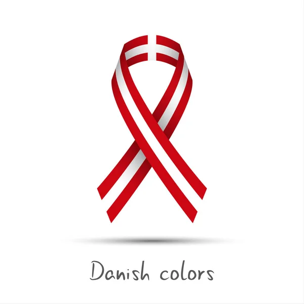 Cinta vectorial de color moderno con los colores daneses aislados sobre fondo blanco — Vector de stock
