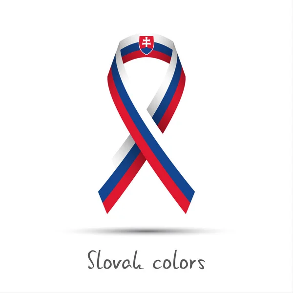 흰색 배경에 고립 된 슬로바키아 삼 색으로 현대적인 색된 벡터 리본 — 스톡 벡터