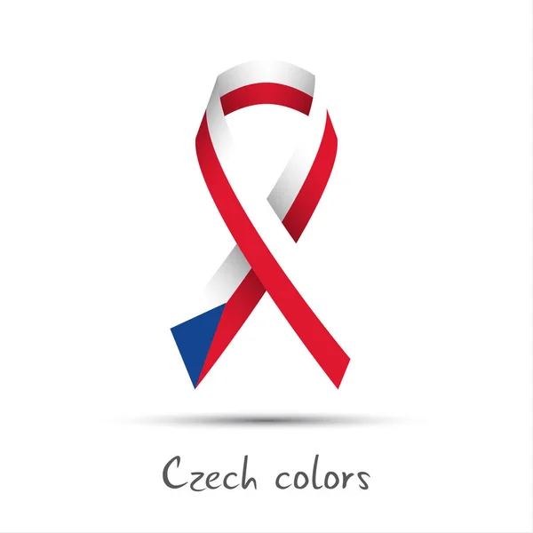 Cinta vectorial de color moderno con el tricolor checo aislado sobre fondo blanco — Vector de stock
