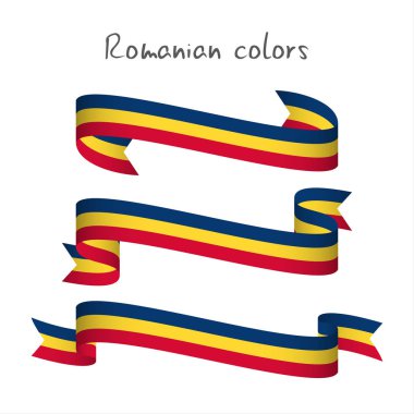 Romen tricolor ile üç modern renkli vektör şerit kümesi