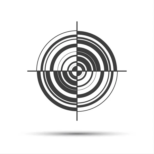 Eenvoudige grijze vector pictogram in de vorm van een doel — Stockvector